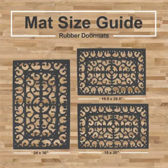 DII&reg; J&M Iron Heart Half Round Rubber Doormat {6}