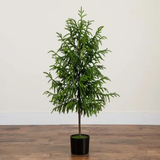 4ft. Unlit Norfolk Pine Artificial Potted Christmas Tree {12}