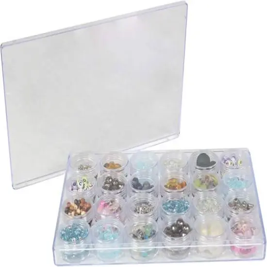 Everything Mary Large Plastic Bead Storage Box with 24 Jars {3}