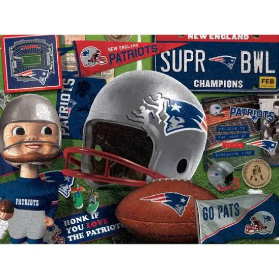 Retro Series Wooden Puzzle New England Patriots {1}
