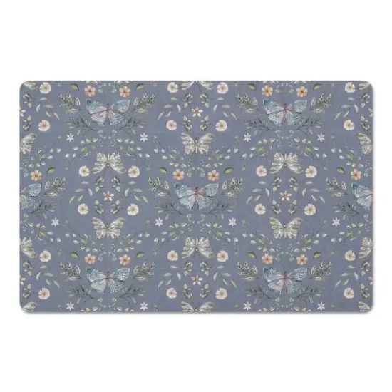 Butterfly Pattern Floor Mat Blue {1}