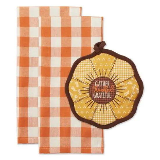 DII&reg; Sunflower Potholder & Dishtowel Gift Set {1}