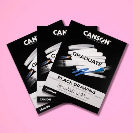 Canson&reg; Graduate Foldover Black Drawing Pad, 9" x 12" {8}