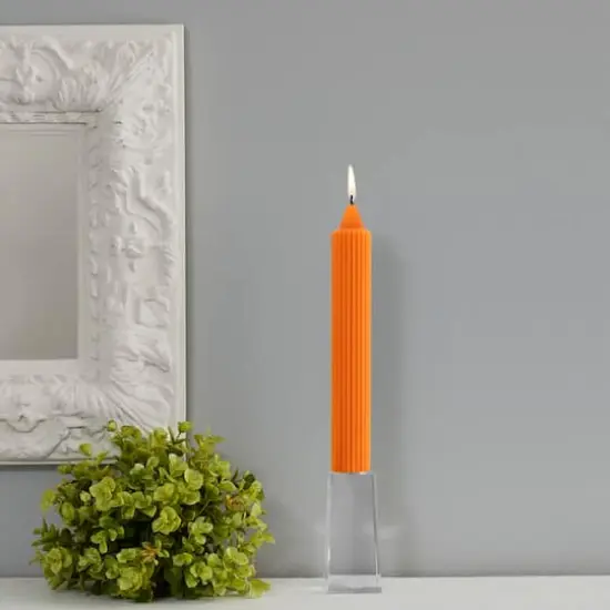 Root Candles 9" Unscented Grecian Collenette Taper Candles, 4ct. Pumpkin {4}