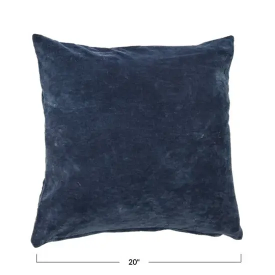 Hello Honey&reg; 20" Square Velvet Knife Edge Pillow Cover Blue {5}