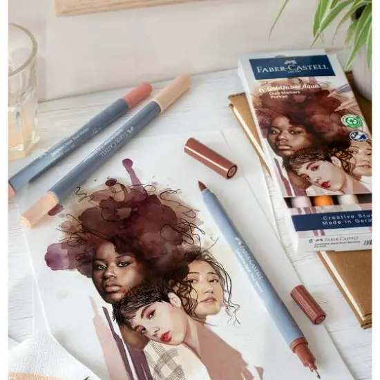 Goldfaber Portrait Dual Ended Aqua Marker 6ct. {4}