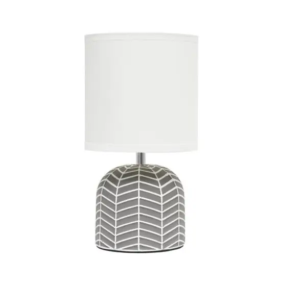 Simple Designs 10.43" Petite Webbed Waves Base Table Lamp Gray {1}