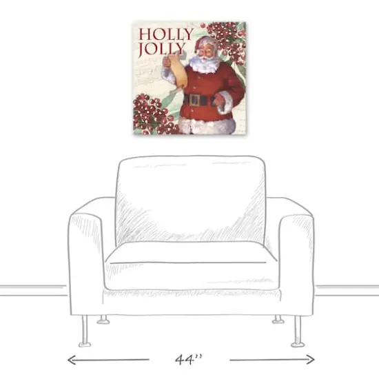 Holly Jolly Santa 20x20 Canvas Wall Art {5}