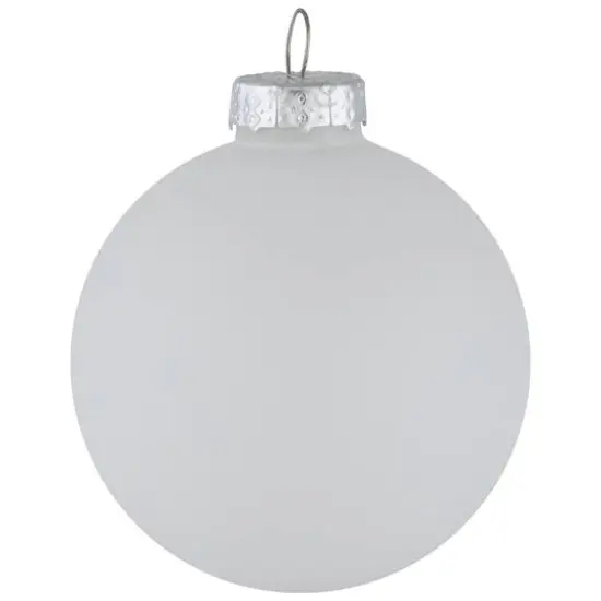 9ct. 2.5" Shiny and Matte White Glass Ball Christmas Ornaments {5}