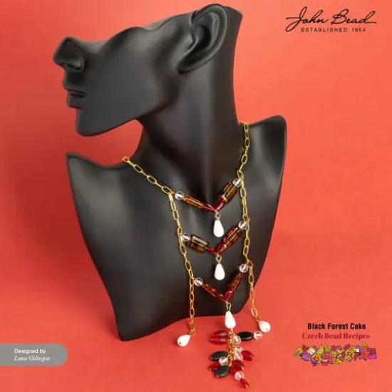 John Bead Czech Glass Recipe Box Beading Kit Black Forest Cake {3}