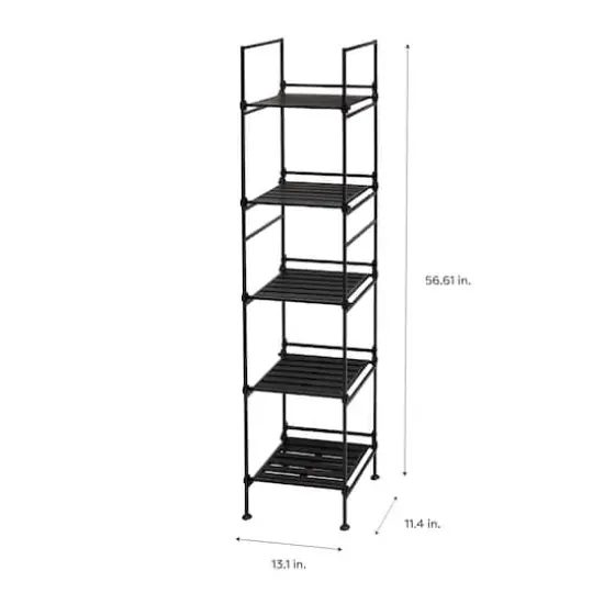 Organize It All Espresso 5 Tier Square Freestanding Shelf {4}
