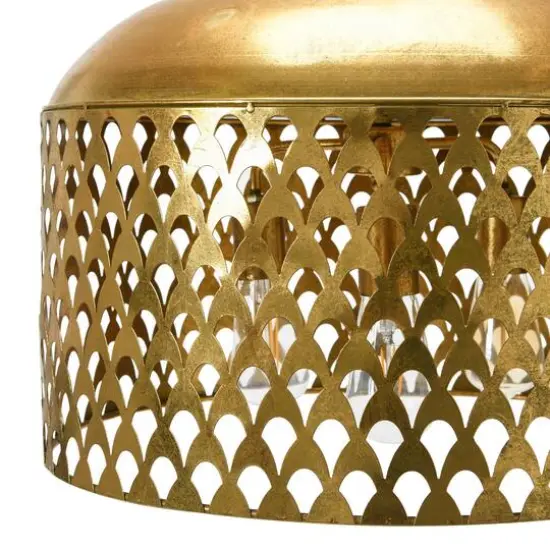 Hello Honey&reg; 20" Vintage Brushed Gold Metal Ceiling Light {7}