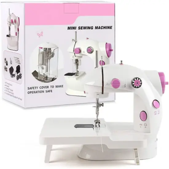 Haitral&trade; Cute Pink Flex-Speed Double-Thread Cordless Sewing Machine with Built-In Table {3}