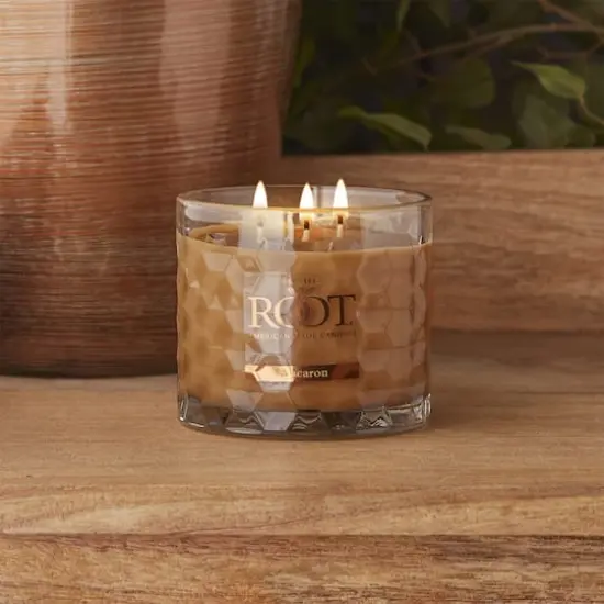 Root Candles Signature 3-Wick Honeycomb Beeswax Blend Jar Candle Macaron {3}
