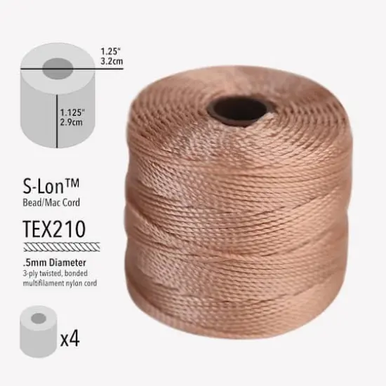 The Beadsmith&reg; S-Lon&trade; 0.5mm Warm Neutrals Bead Cord Mix {4}