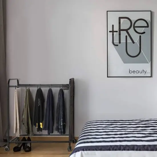 NEX&trade; Black 20-Hanger Rolling Trolley Closet Organizer {6}