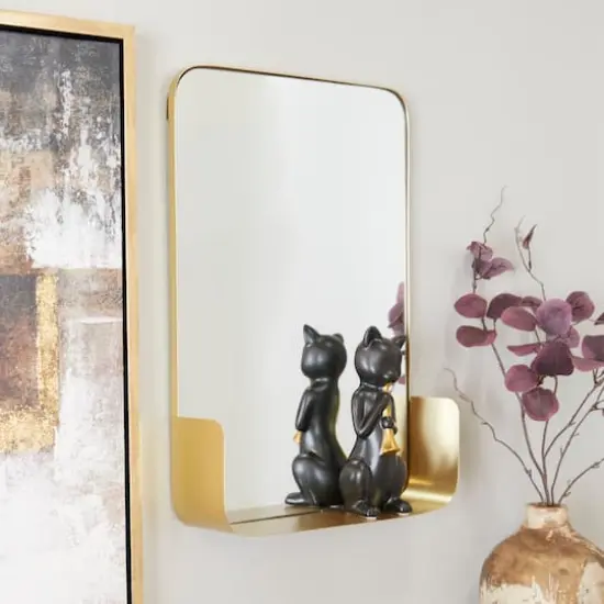 CosmoLiving by Cosmopolitan 22" Metal Modern Wall Mirror Gold {3}