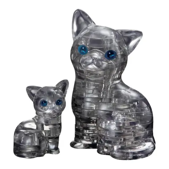 Original 3D Crystal Puzzle&trade; Black Cat & Kitten 49 Piece Puzzle {1}