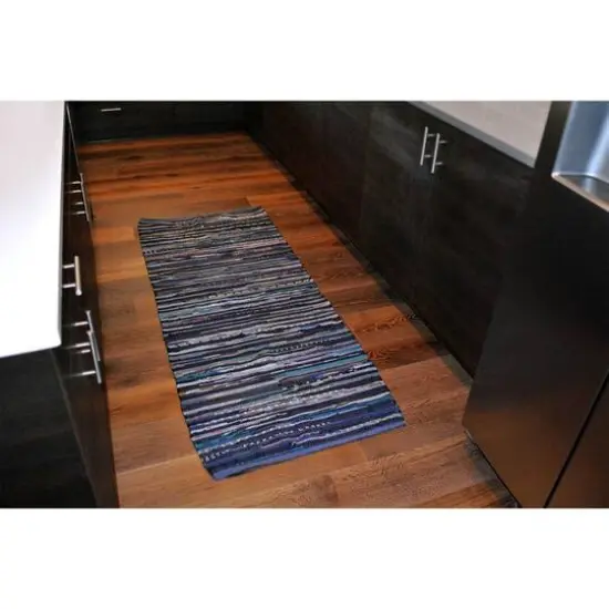 DII&reg; Multi Nautical Blue Rag Rug, 2.25ft. x 6ft. {6}