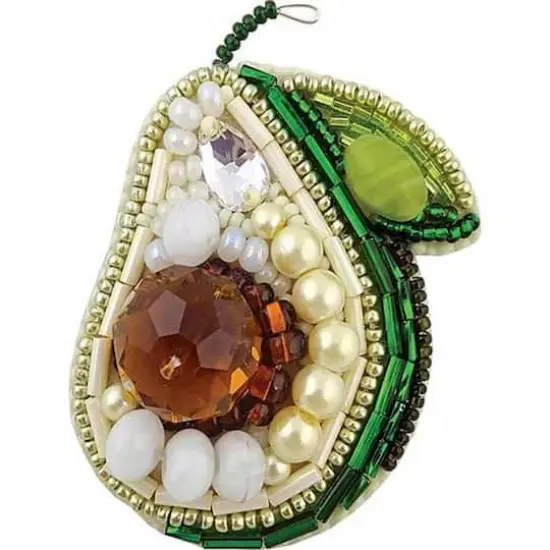 Crystal Art Beadwork Kit For Creating Brooch Avocado {3}