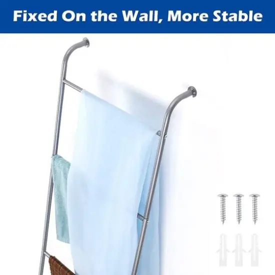 NEX&trade; 5ft. 4-Bar Wall-Leaning Free-Standing Blanket Ladder {4}