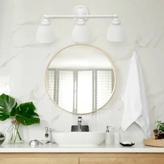 Lalia Home Essentix 3 Light Clear Shade Vanity White {3}