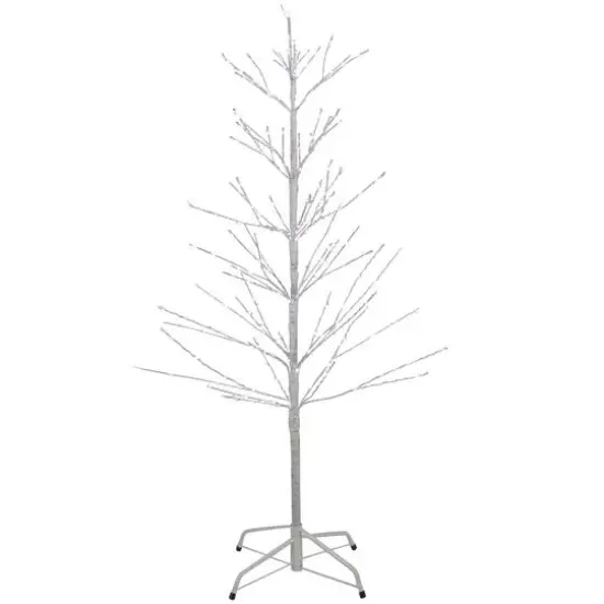 4ft. Pre-Lit White Birch Twig Artificial Christmas Tree, Pure White LED Lights {1}