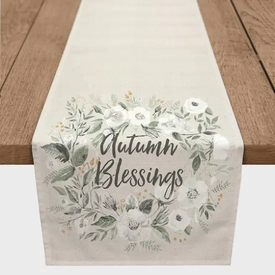 72" Wreath Blessings Table Runner {4}
