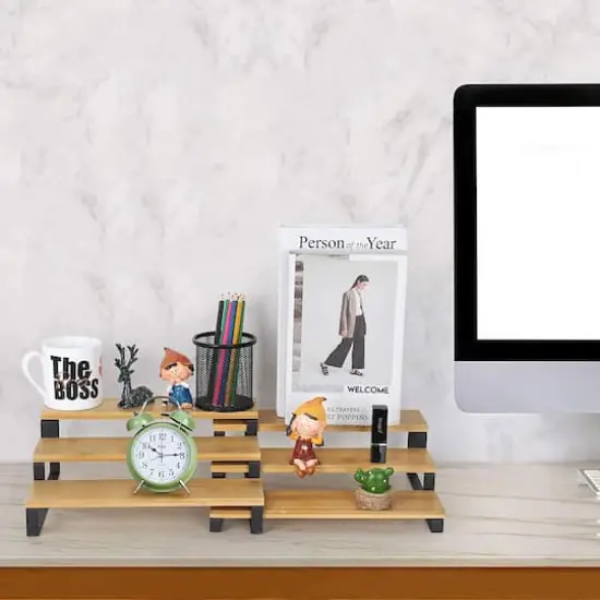 Natural 3-Tier Expandable Step Spice Rack for Kitchen Cabinet, 4ct. {7}