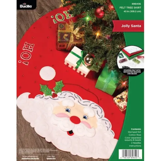 Bucilla&reg; Jolly Santa Felt Tree Skirt Kit {1}