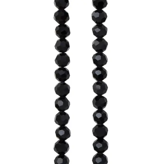 Jet Black Faceted Glass Round Beads, 6mm by Bead Landing&trade; {1}