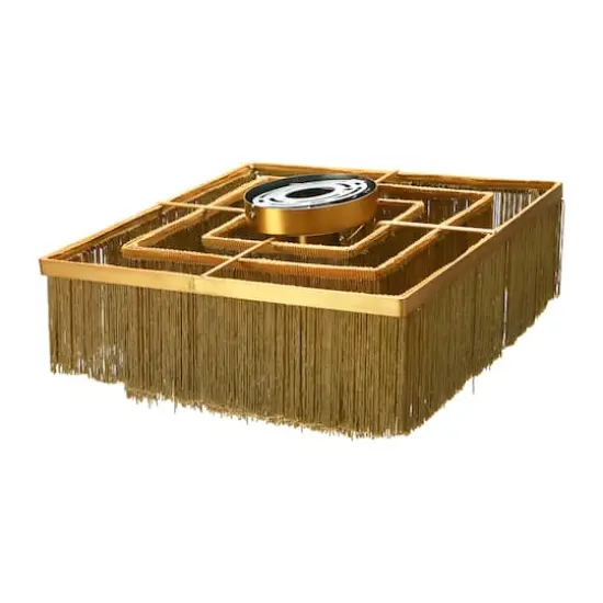 Hello Honey&reg; 13.75" Square Flush Mount Fringe Light Fixture {8}