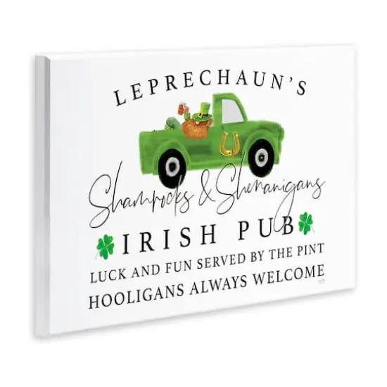 Stupell Industries Irish Pub Whimsical Leprechaun Green Shamrock Details Wall Plaque Art {4}