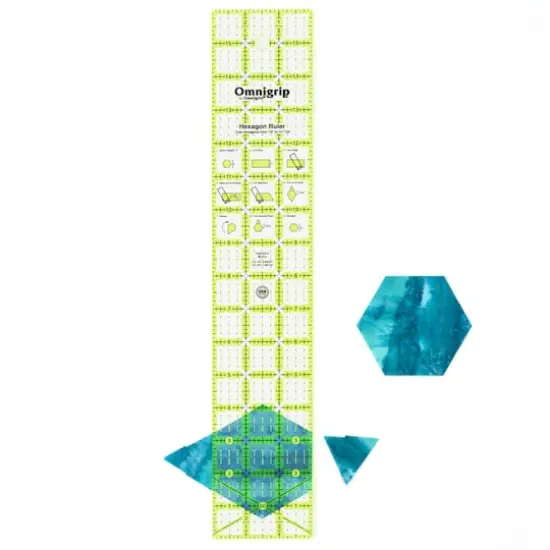 Omnigrip Non-Slip Hexagon Quilting Ruler, 3" x 16" {3}