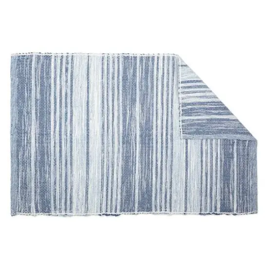 DII&reg; Variegated French Blue Recycled Yarn Rug , 2ft. x 3ft. {5}