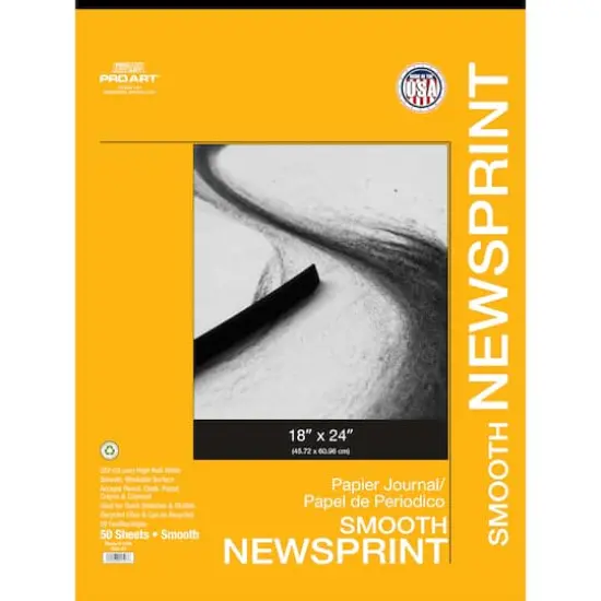 Pro Art&reg; Smooth Newsprint Paper Pad, 18'' x 24'' {1}