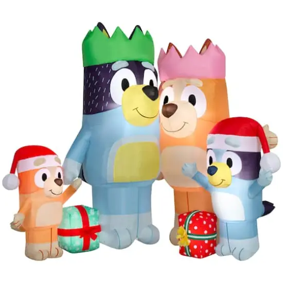 6ft. Airblown&reg; Inflatable Christmas Bluey & Family Scene {1}