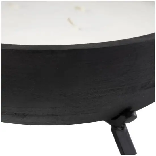 40oz. Sauvignon Blanc Scented White 4 Wick Candle in Black Wood Bowl with Metal Tripod Stand {4}