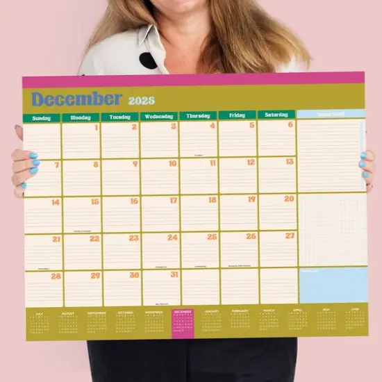 July 2025 - June 2026 Large Sherbert Desk Pad Monthly Blotter Calendar {6}