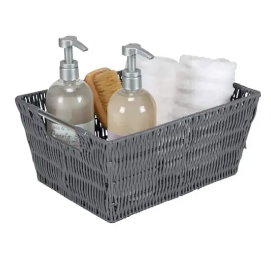 Simplify Charcoal Rattan Tote Basket Set, 3ct. {7}