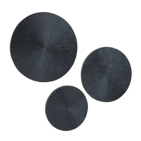 CosmoLiving by Cosmopolitan Set of 3 Black MDF Contemporary Wall Decor, 24" x 24" {3}