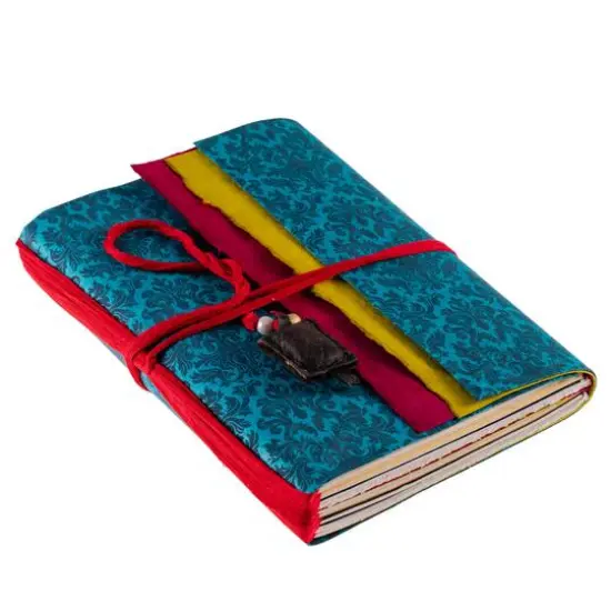 Lama Li Mixed Media Brocade Journal, 6" x 8" {6}