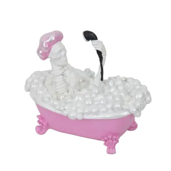 7.75" Pink & White Bathing Skeleton Tabletop Décor by Ashland® {1}
