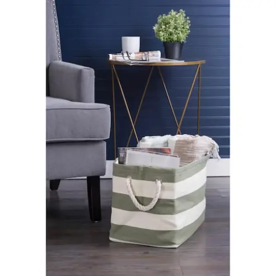 DII&reg; Large Rectangle Stripes Paper Bin Olive Green {4}