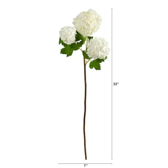 White Snowball Hydrangea Artificial Flower Stem, 2ct. {3}