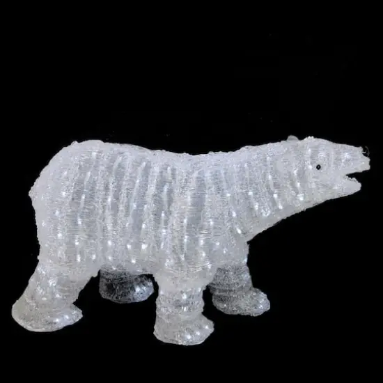28" Lighted Commercial Grade Acrylic Polar Bear Christmas Display Decoration {4}