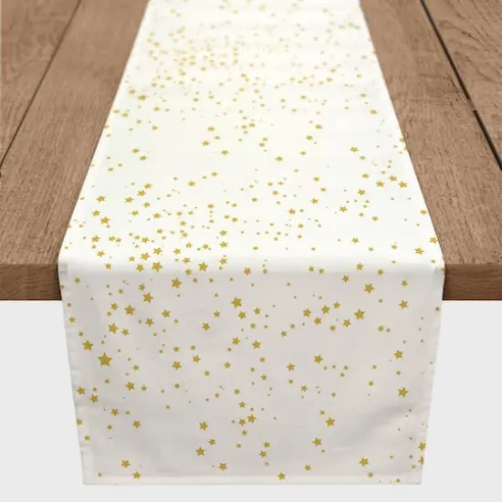 72" White & Gold Stars Table Runner {1}