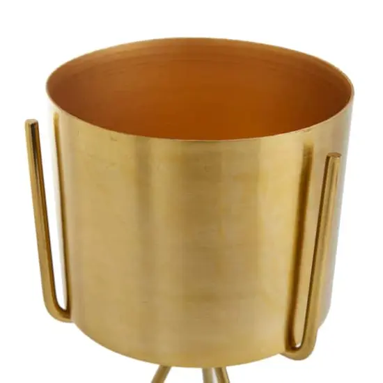Gold Contemporary Planter, Set of 2" 12", 9" {4}