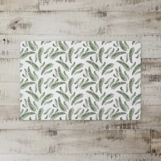 Green Fern Pattern 27" x 18" Floor Mat {3}
