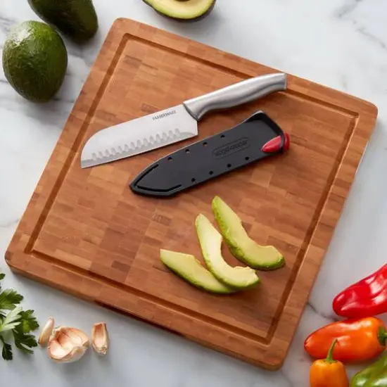 Farberware 12" End Grain Acacia Bamboo Cutting Board {5}